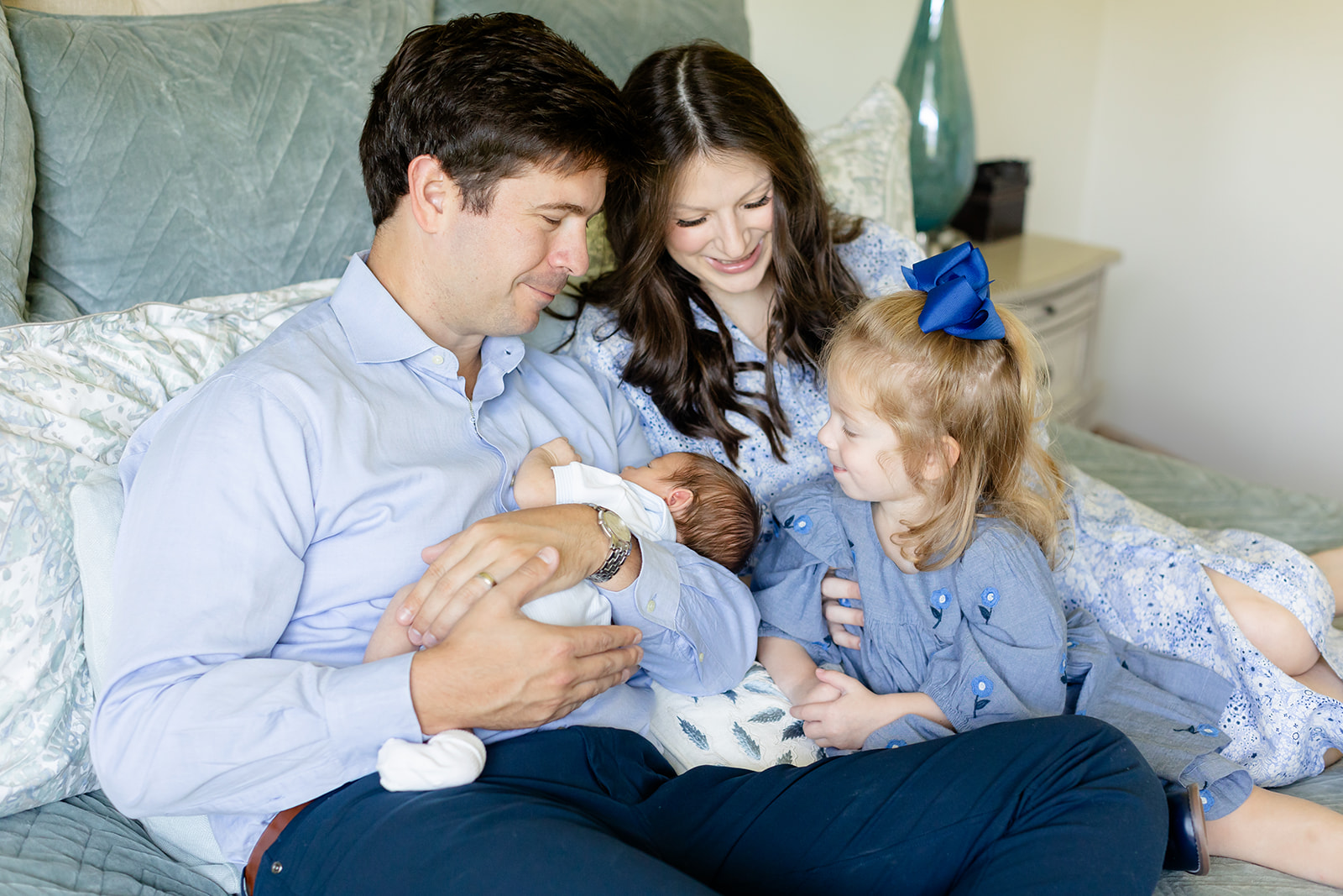 Candid family photo in natural light during Little Rock photoshoot