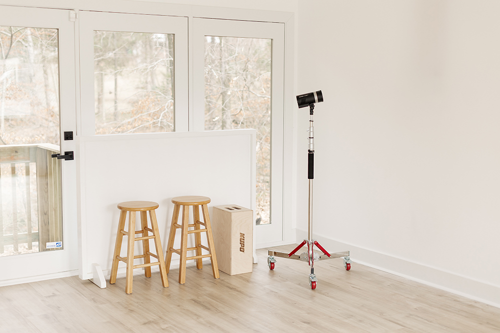 Modern natural light photography space at Brightroom Studio